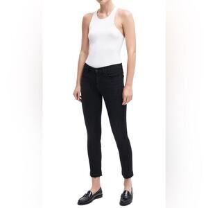 Sz 30 Black Skinny Jeans with Raw Hem